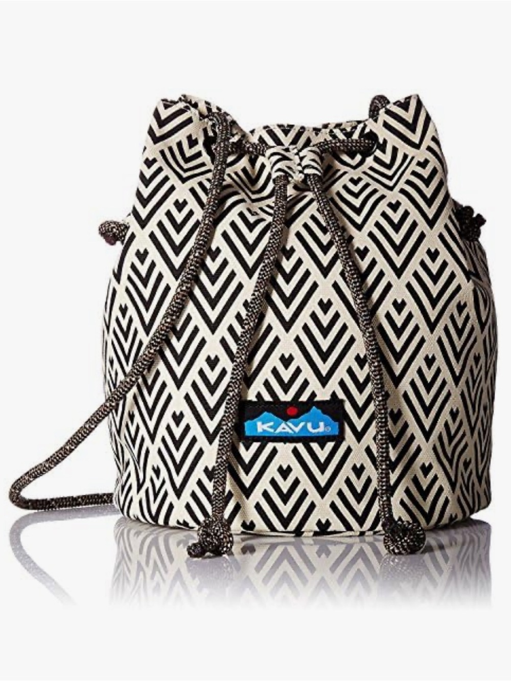 KAVU Bucket Bag Canvas Sling Crossbody Bag Deco Tiles